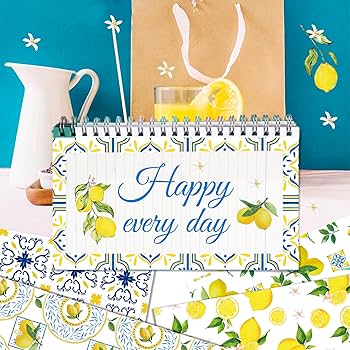 Amazon.com : 24 Sheets Blue Tiles Lemons Pattern Paper 12